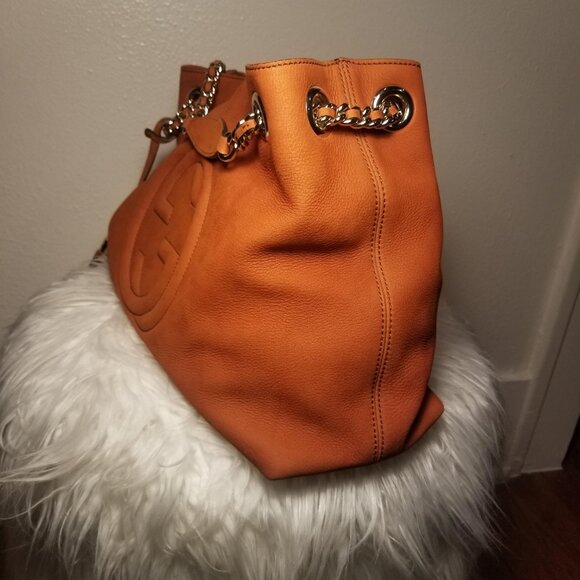 Gucci Soho Large Shoulder Bag in Rust Nubuck Leather - Picture 6 of 16